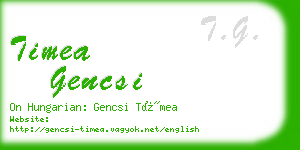 timea gencsi business card